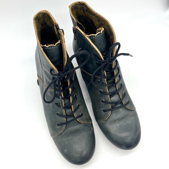 Fly London Dark Green Witchy Lace-Up Ankle Boots w Cone Heel Eu 39 (US 8-8.5) - Picture 2 of 10